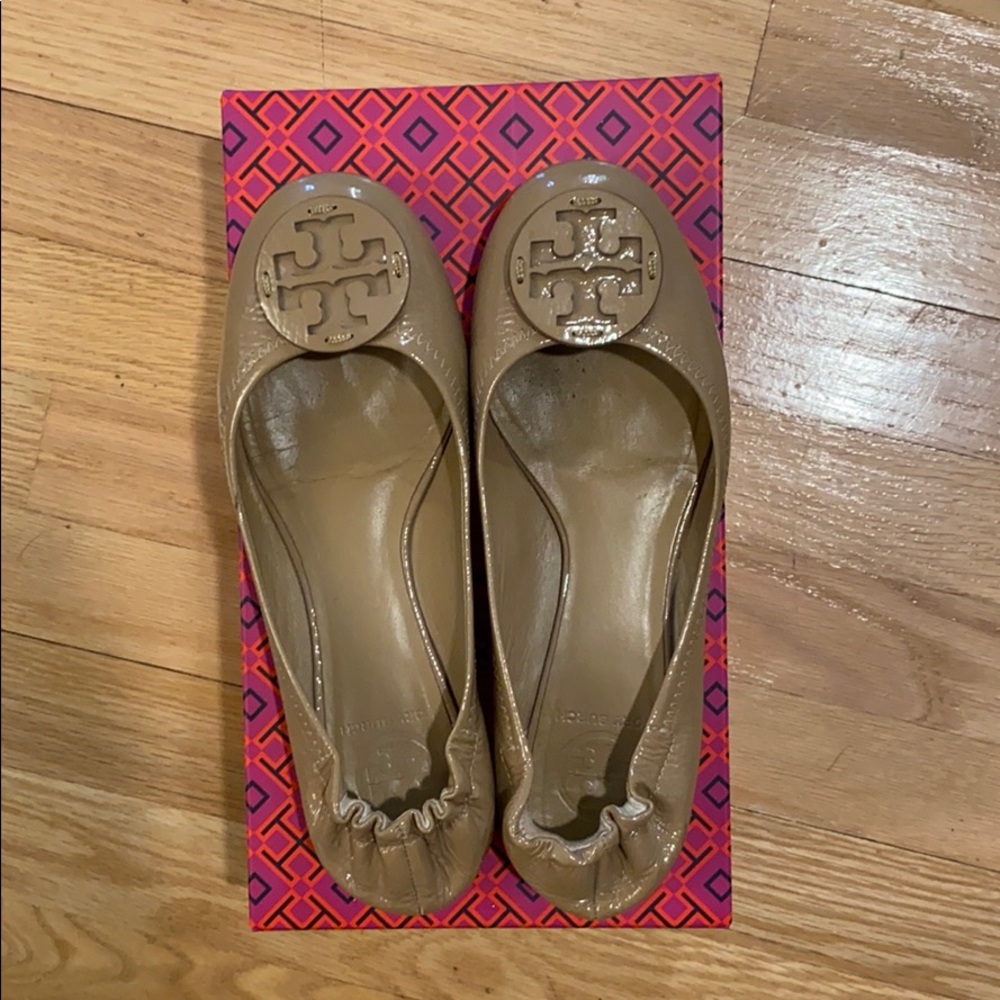 Tory Burch Reva Flats, Royal Tan Patent Leather